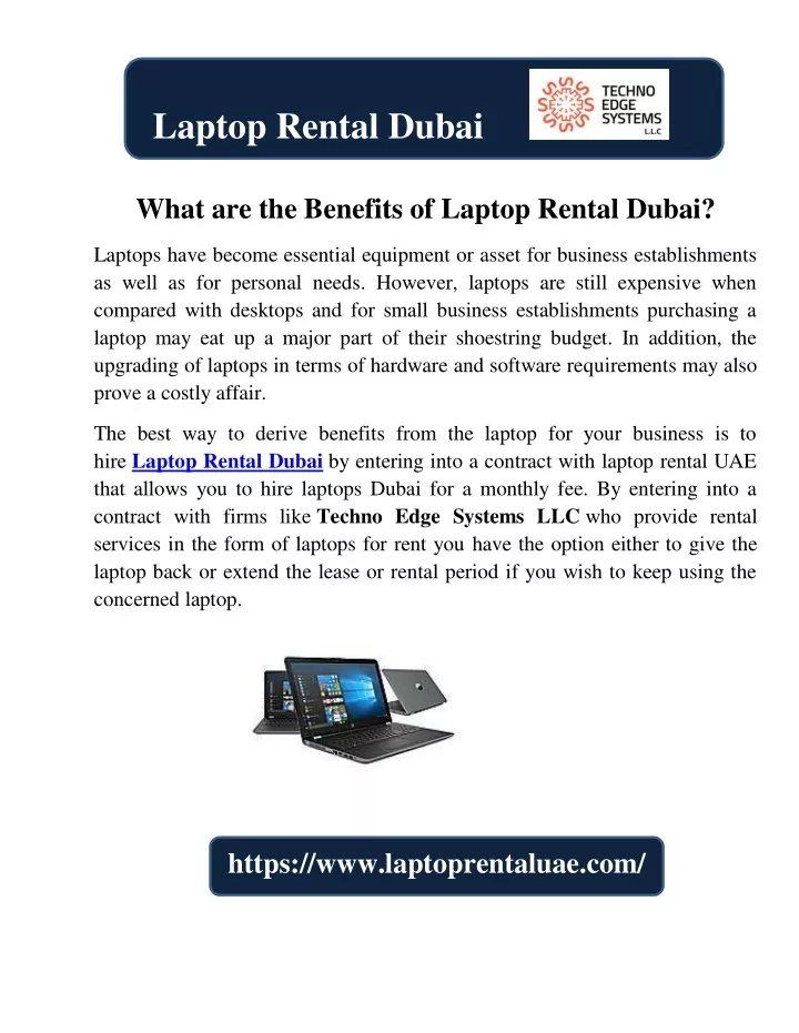 laptop rental dubai