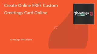 Create Online FREE Custom Greetings Card Online | Greetings with Name