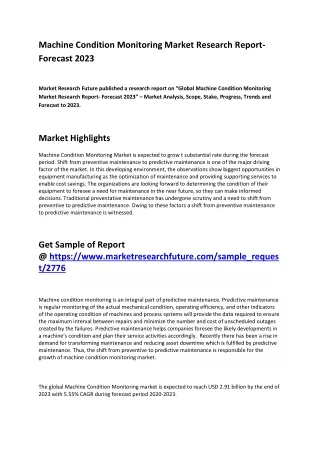machine condition monitoring market research