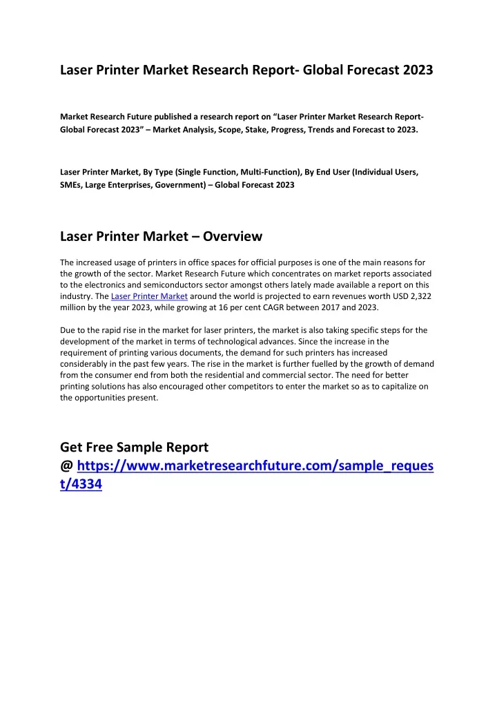 laser printer market research report global