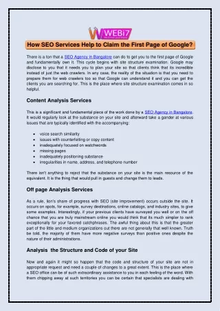 how seo services help to claim the first page