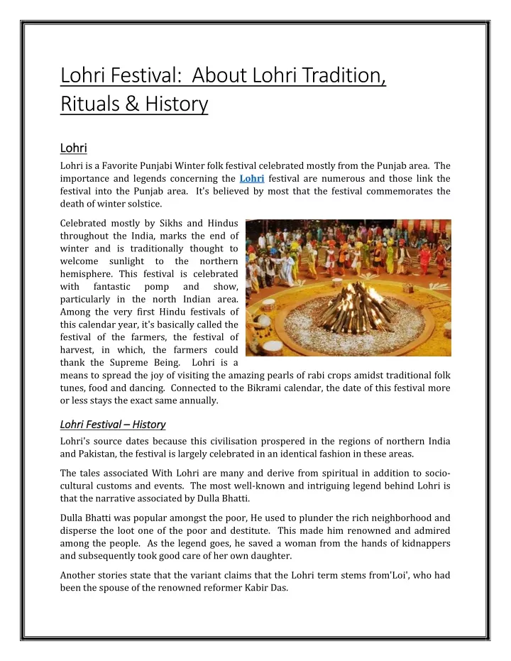 lohri festival about lohri tradition rituals
