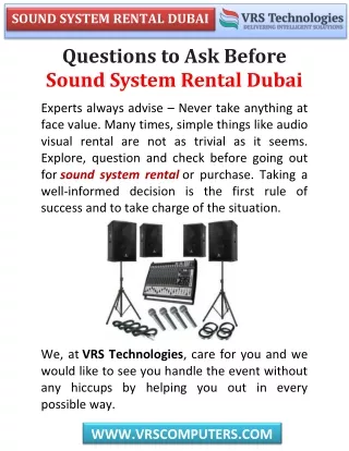 sound system rental dubai