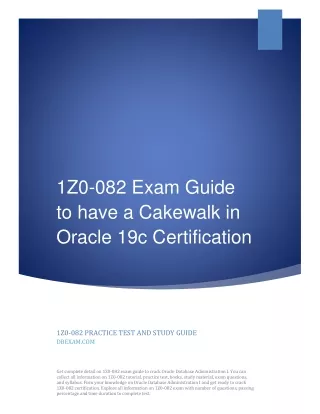 1z0 082 exam guide to have a cakewalk in oracle