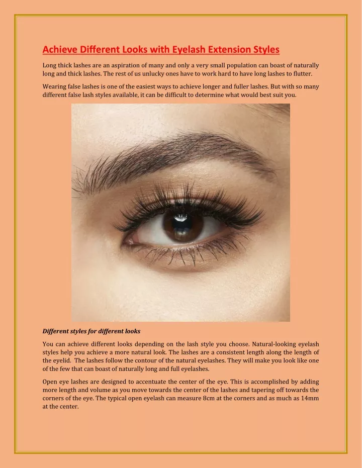 achieve different looks with eyelash extension