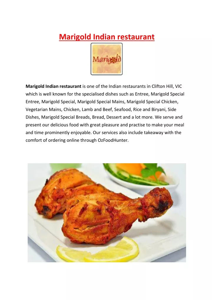 marigold indian restaurant