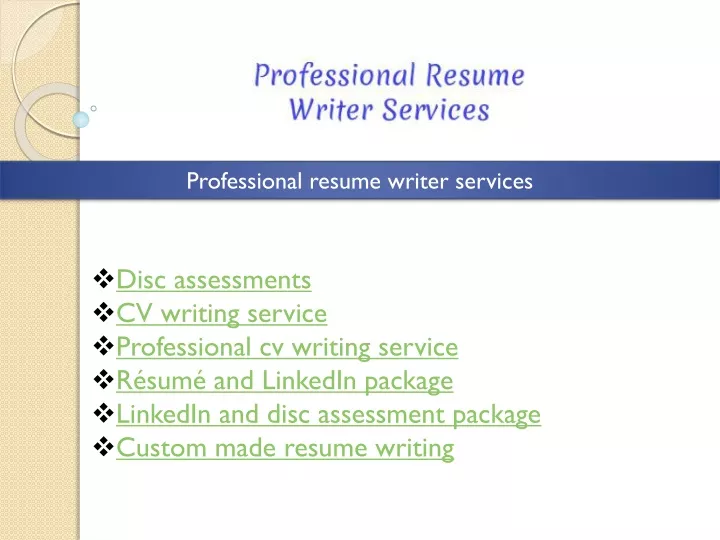 professional resume writer services