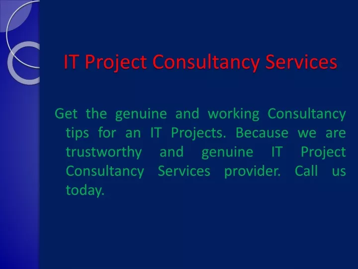 it project consultancy services