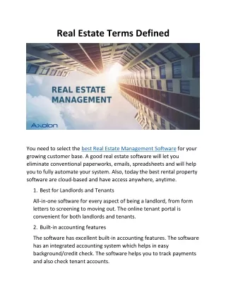 real estate terms defined