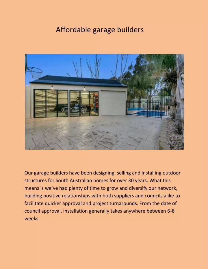 affordable garage builders