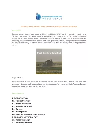exhaustive study on pest control market