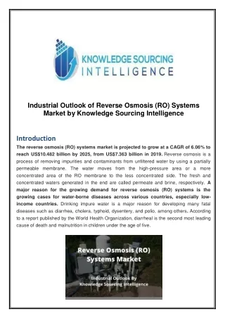 industrial outlook of reverse osmosis ro systems
