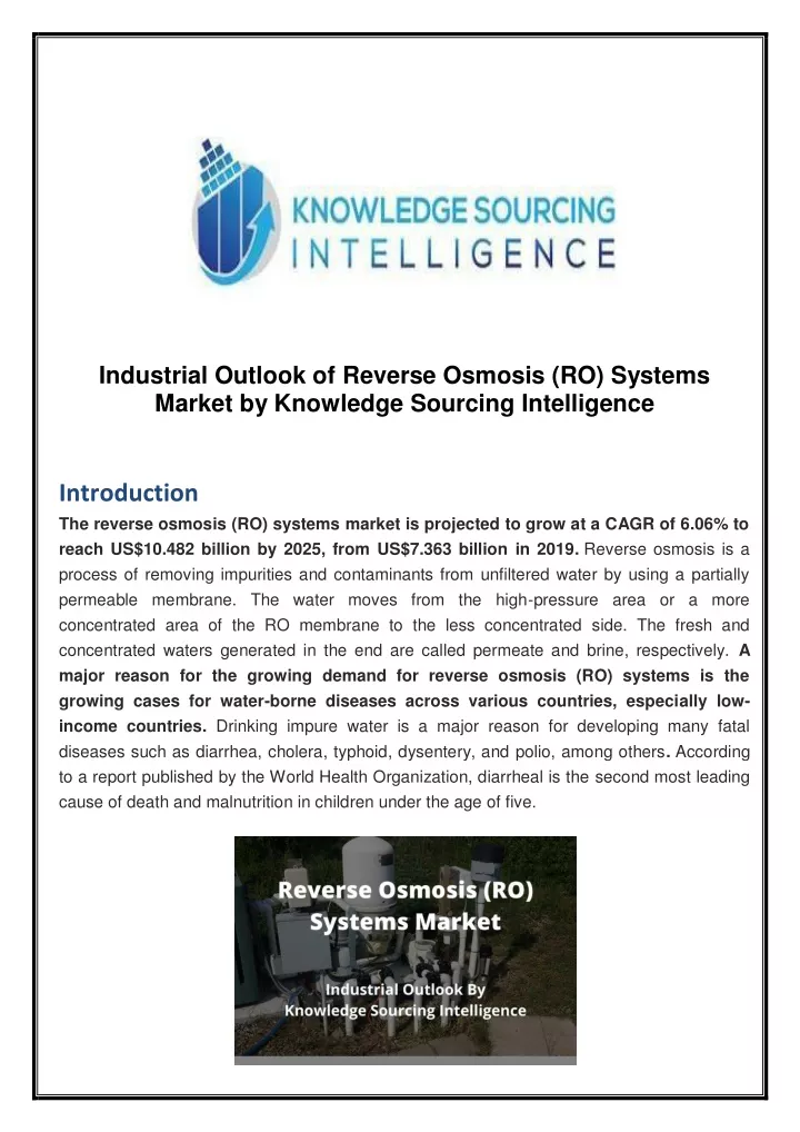 industrial outlook of reverse osmosis ro systems
