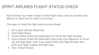 Check Spirit Airlines Flight Status