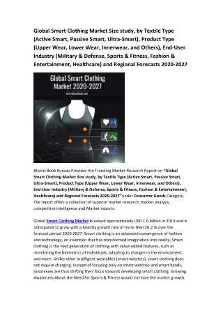 global smart clothing market size study