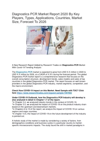 diagnostics pcr market report 2020 by key players