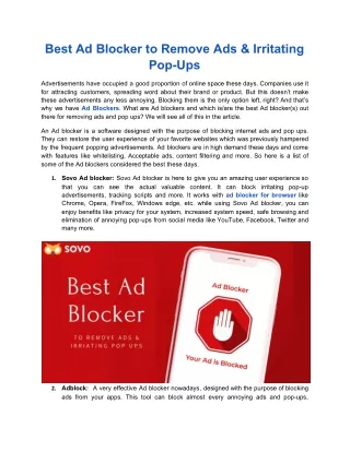 Best Ad Blocker to Remove Ads & Irritating Pop-Ups