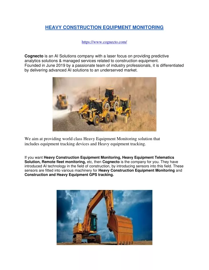 heavy construction equipment monitoring https