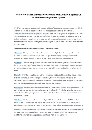 workflow management software and functional