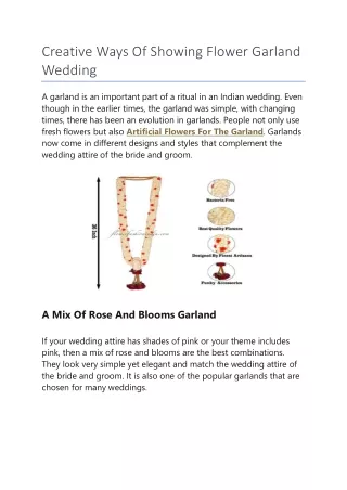 Creative Ways Of Showing Flower Garland Wedding