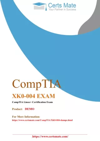 Marvelous XK0-004 Exam Dumps with XK0-004 PDF Dumps Questions by CertsMate