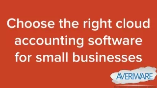 choose the right cloud accounting software
