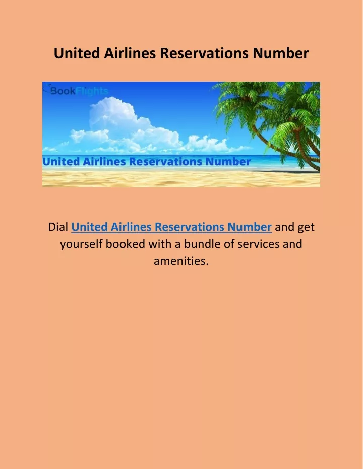 united airlines reservations number