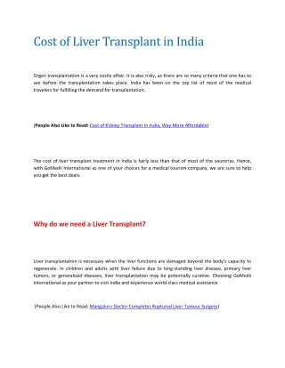 cost of liver transplant in india