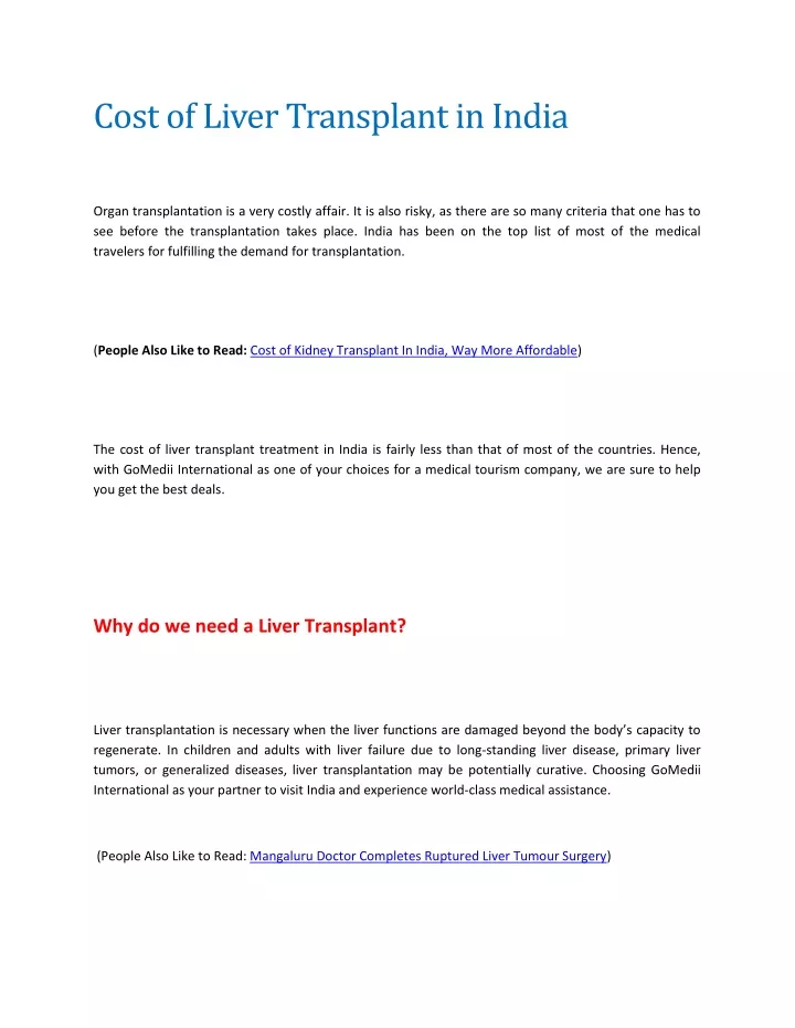 cost of liver transplant in india