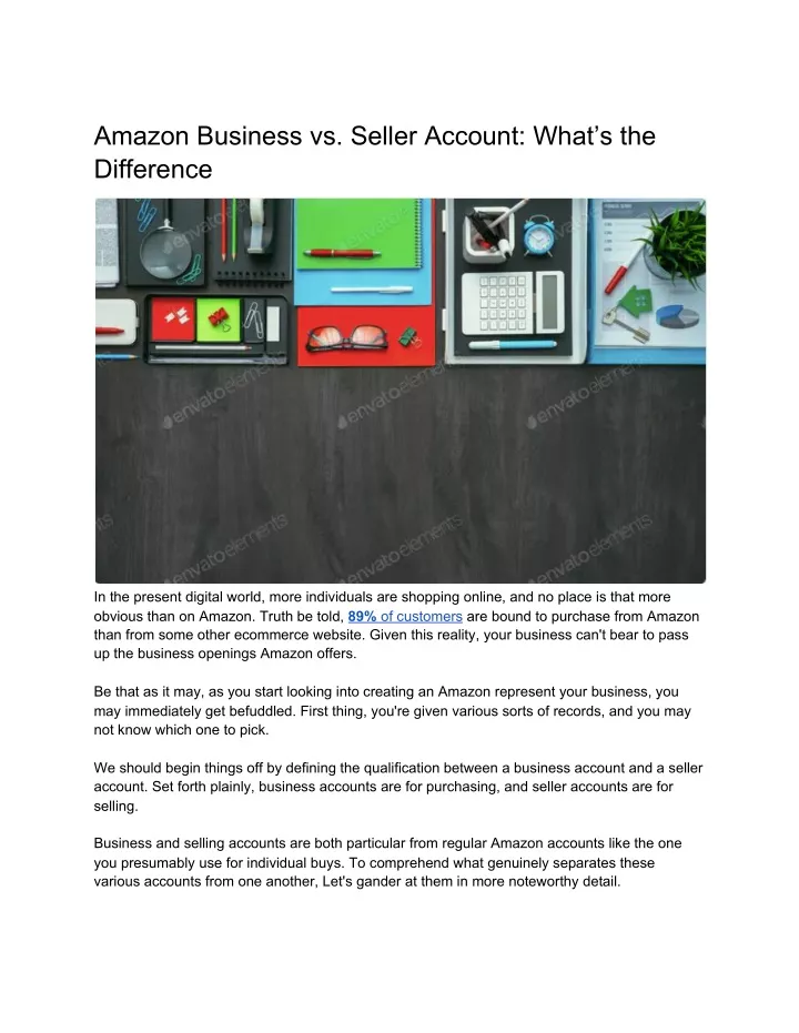 amazon business vs seller account what