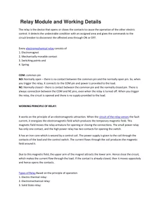 relay module and working details