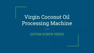 Virgin Coconut Oil Machine