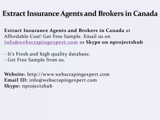 extract insurance agents and brokers in canada