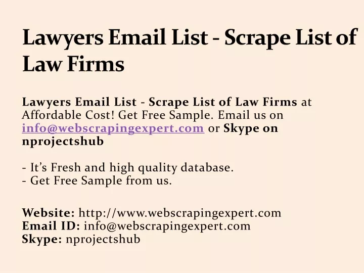 lawyers email list scrape list of law firms