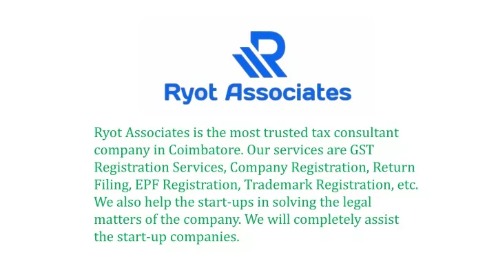 ryot associates is the most trusted