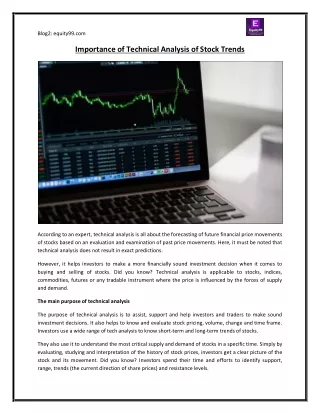 Importance of Technical Analysis of Stock Trends
