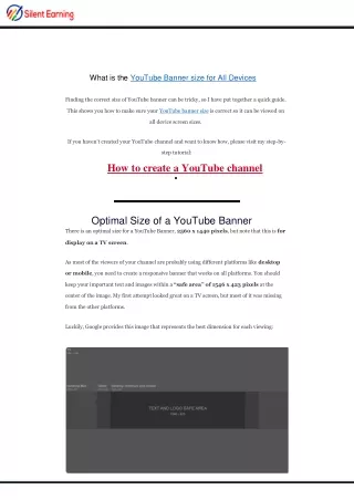 What is Size Of A YouTube Banner For All Devices