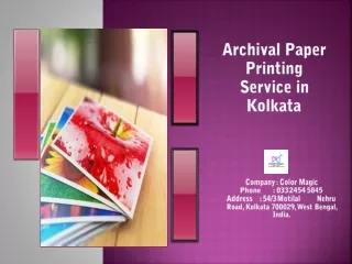 Archival Paper Printing Service in Kolkata