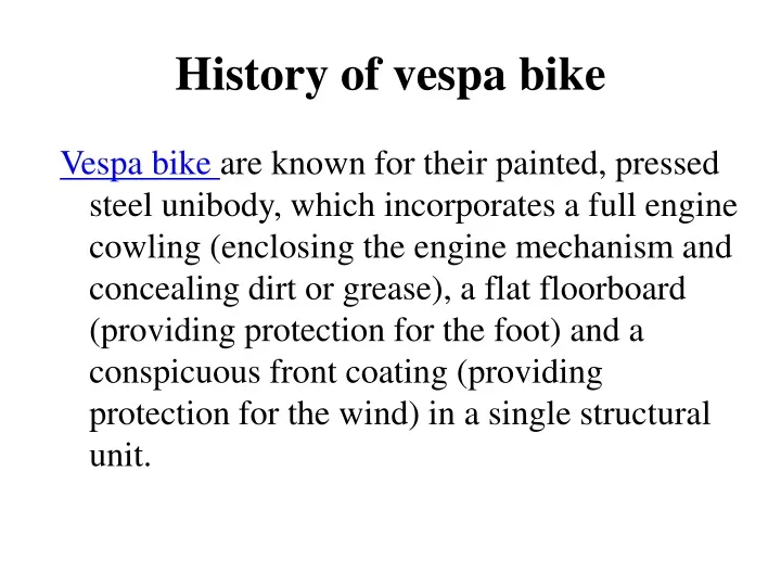 history of vespa bike
