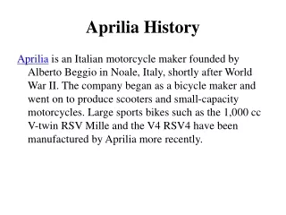 aprilia history