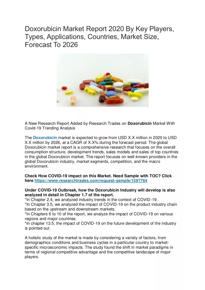 doxorubicin market report 2020 by key players
