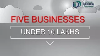 Five Businesses Under 10 Lakhs- IID
