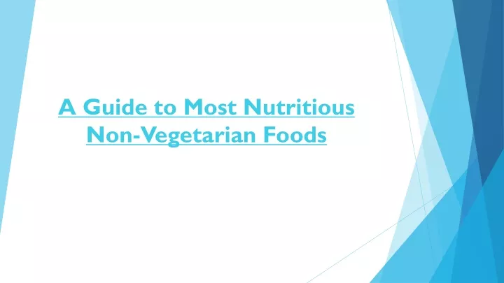 a guide to most nutritious non vegetarian foods