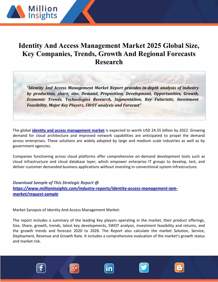 identity and access management market 2025 global