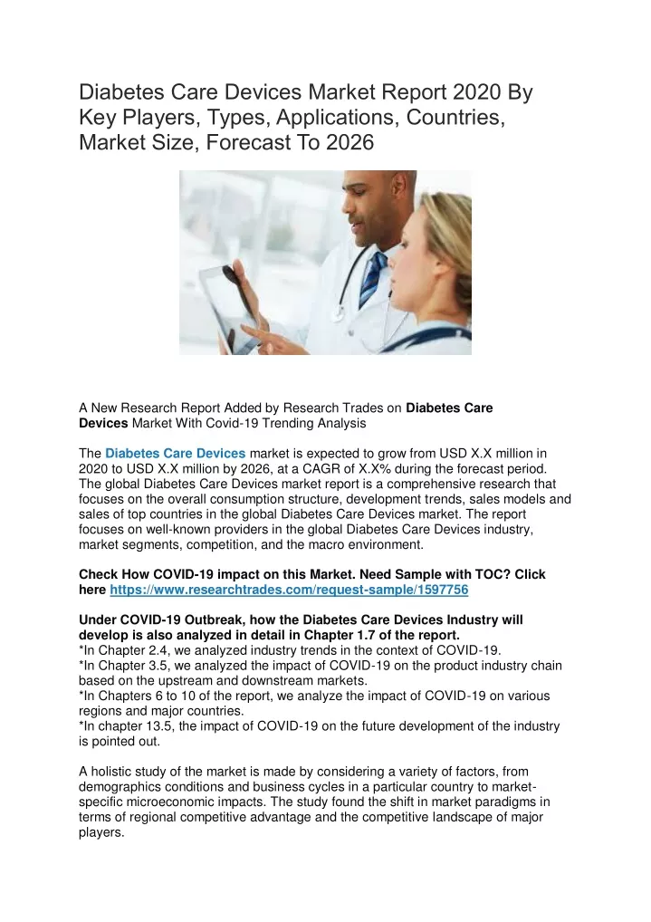 diabetes care devices market report 2020