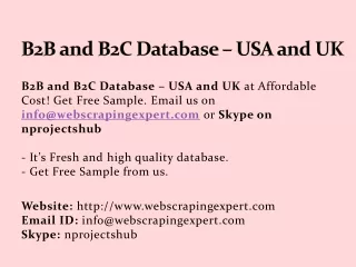 b2b and b2c database usa and uk