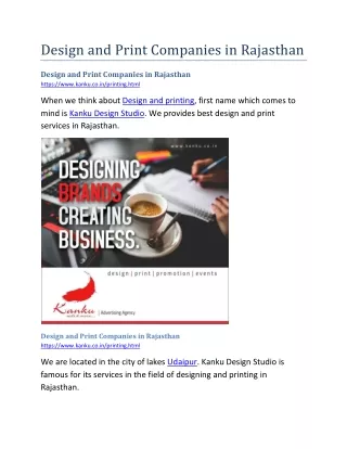 design and print companies in rajasthan