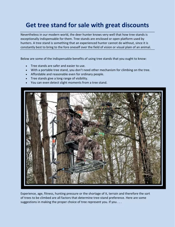 get tree stand for sale with great discounts