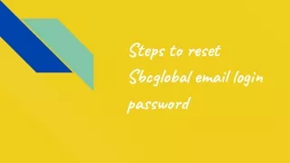 Steps to reset Sbcglobal email login password pdf