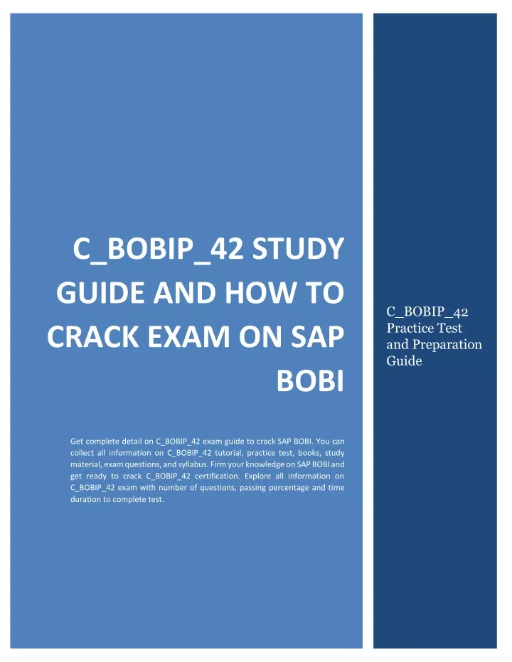 c bobip 42 study guide and how to crack exam